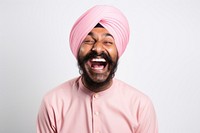 Laughing turban adult smile. 