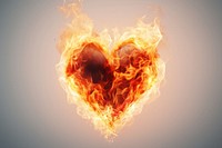 Heart fire fireplace glowing. AI generated Image by rawpixel.