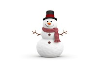 Snowman winter white white background. 