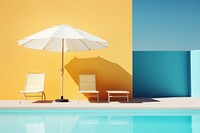 Summer architecture furniture umbrella. AI generated Image by rawpixel.