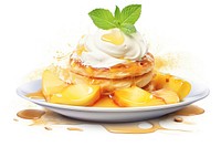 Dessert pancake cream fruit. 