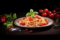 Food spaghetti pasta plate. AI generated Image by rawpixel.
