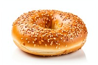 Bagel bread food white background. 