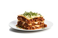 Lasagna pasta food white background. 