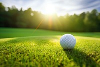 Grass field golf sunlight. AI generated Image by rawpixel.
