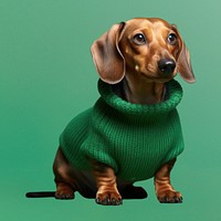 Sweater dachshund animal mammal. 