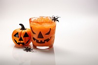 Halloween drink food jack-o'-lantern. 