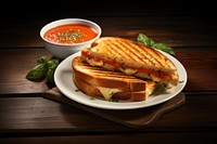 Sandwich ketchup tomato bread. AI generated Image by rawpixel.