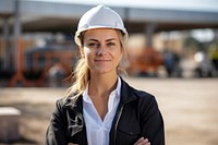 Hardhat helmet female adult. AI generated Image by rawpixel.