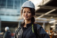 Hardhat helmet female adult. AI generated Image by rawpixel.