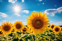 Sunflower nature landscape outdoors. AI generated Image by rawpixel.