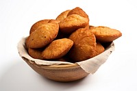 Food bread white background croquette. 