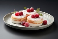 Plate raspberry dessert fruit. AI generated Image by rawpixel.