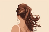 Ponytail portrait adult woman. 