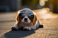 Puppy sunglasses spaniel animal. 