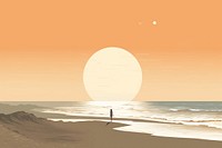 Beach landscape sunlight outdoors. AI generated Image by rawpixel.