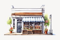 Architecture coffeehouse restaurant dollhouse. AI generated Image by rawpixel.