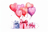 Balloon heart gift white background. AI generated Image by rawpixel.