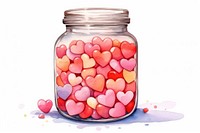 Jar heart candy white background. AI generated Image by rawpixel.