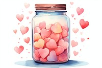 Jar heart confectionery transparent. AI generated Image by rawpixel.