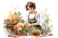Flower gardening adult plant. AI generated Image by rawpixel.