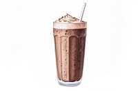 Smoothie milkshake chocolate drink, digital paint illustration.