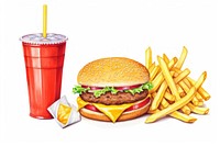 Burger fries drink food. AI generated Image by rawpixel.