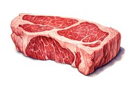 Steak beef meat food, digital paint illustration. AI generated image
