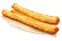 Food dessert bread fried, digital paint illustration. AI generated image