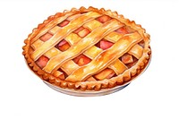 Pie dessert food cake, digital paint illustration. AI generated image