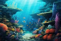 Sea underwater aquarium outdoors. 