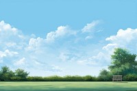 Sky landscape outdoors nature, digital paint illustration. 