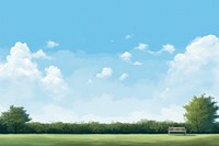 Sky landscape outdoors nature, digital paint illustration. 