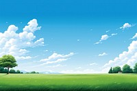 Lawn sky backgrounds grassland, digital paint illustration.