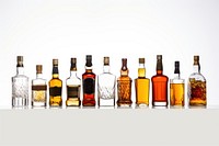 Bottle whisky drink white background. 