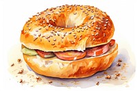 Bagel bread food hamburger. 