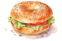 Bagel bread food hamburger. 