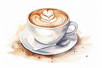 Latte coffee saucer drink. AI generated Image by rawpixel.