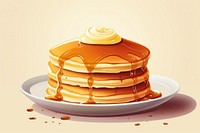 Pancake dessert food breakfast, digital paint illustration.