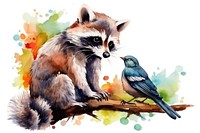 Raccoon animal mammal bird. 