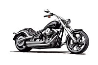 Motorcycle vehicle chopper drawing. 