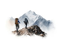 Mountain hiking backpacking recreation. AI generated Image by rawpixel.