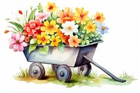Wheelbarrow flower vehicle plant. AI generated Image by rawpixel.