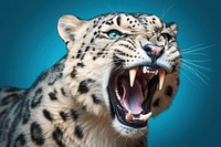 Leopard wildlife roaring animal. AI generated Image by rawpixel.