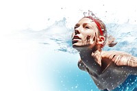 Swimming recreation portrait swimmer. AI generated Image by rawpixel.