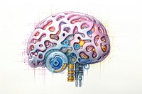 Art drawing sketch brain. AI generated Image by rawpixel.