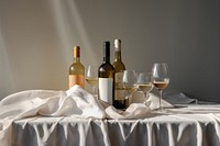 Bottle glass wine table. AI generated Image by rawpixel.