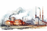 Factory smoke architecture pollution. AI generated Image by rawpixel.