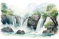 Waterfall landscape outdoors nature. AI generated Image by rawpixel.