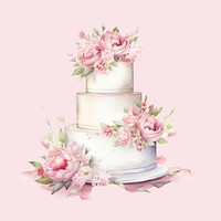 Wedding cake dessert flower. AI generated Image by rawpixel.